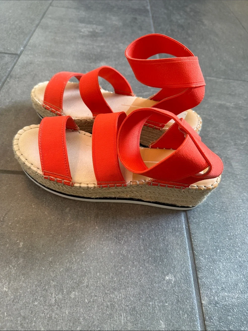 Dolce Vita Red Strappy Espadrille Platform Sandals